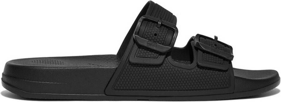 FitFlop Iqushion Two-bar Buckle Slides Zwart Vrouw