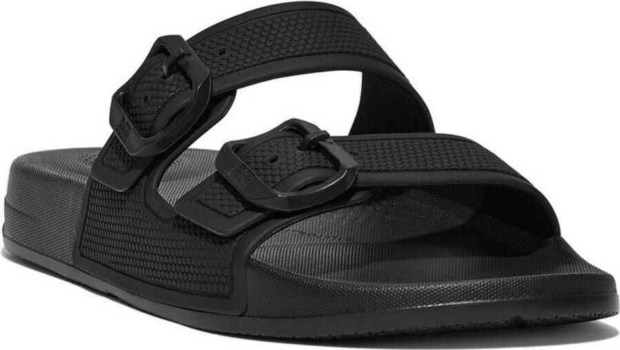 FitFlop Iqushion Two-bar Buckle Slides Zwart Vrouw