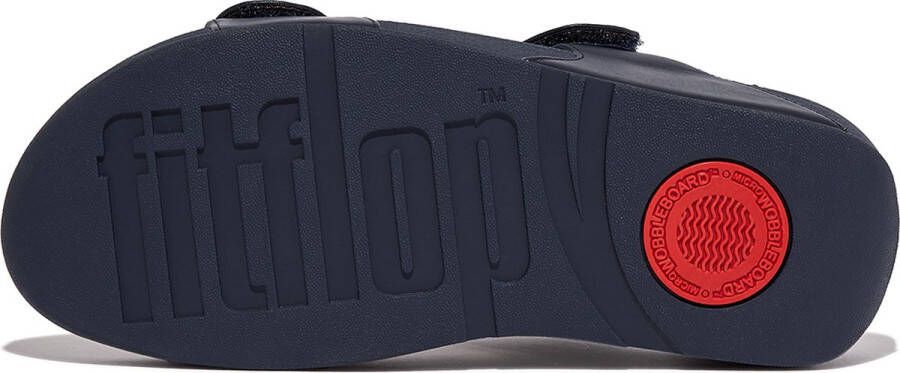 FitFlop Lulu Adjustable Leather Slides BLAUW