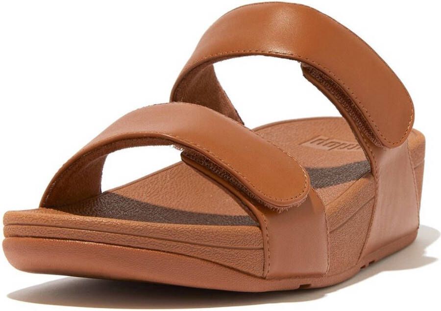 FitFlop Lulu Adjustable Leather Slides BRUIN