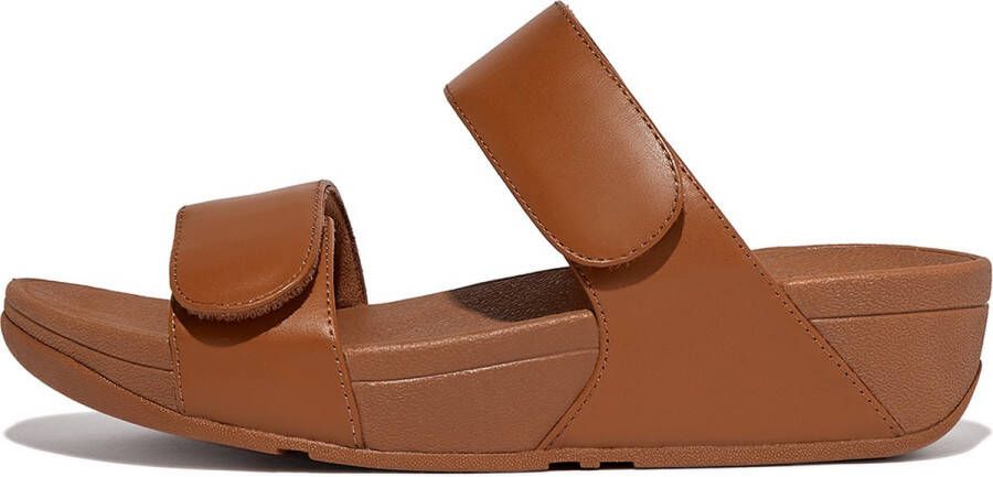 FitFlop Lulu Adjustable Leather Slides BRUIN