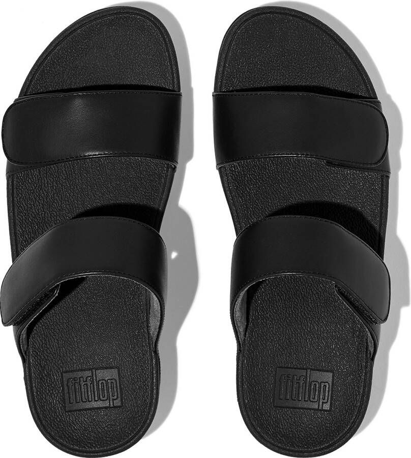 FitFlop Lulu Adjustable Leather Slides ZWART - Foto 2