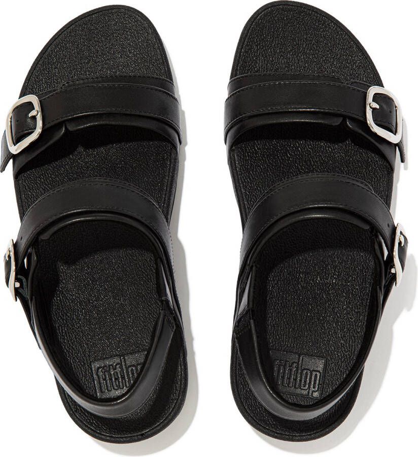 FitFlop Lulu Adjustable Sandal Leather ZWART