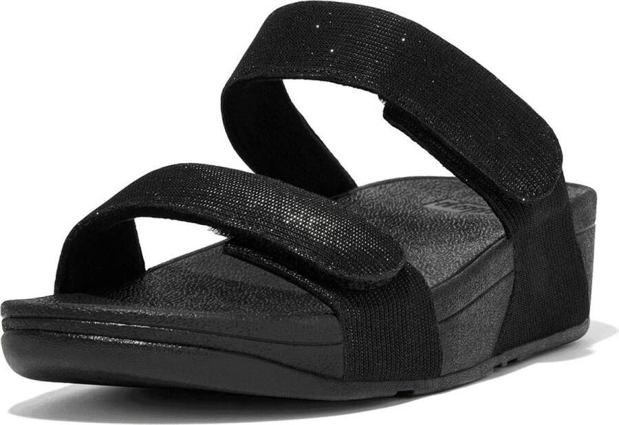 FitFlop Lulu Adjustable Shimmerlux Slides Dames Slippers All Black