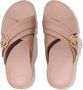 FitFlop Lulu Crystal-Buckle Leather Cross Slides BEIGE - Thumbnail 5