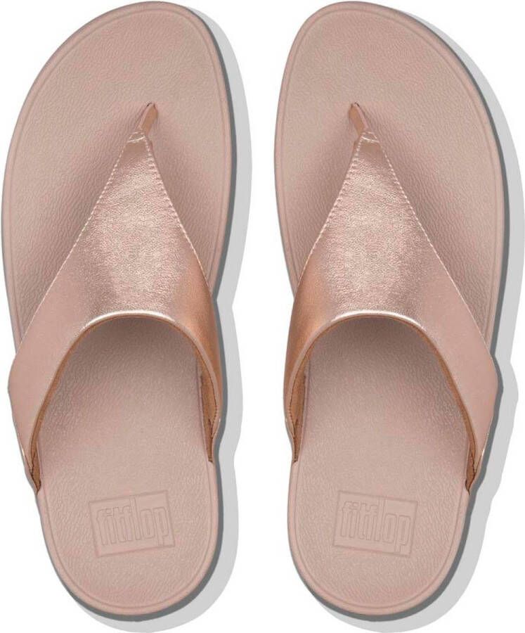 FitFlop TM Lulu leren teenslippers roségoud - Foto 6