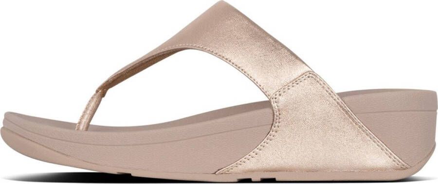 FitFlop Vrouwen Leren Slippers Damesschoenen Teenslipper Lulu toe leather Rose Goud - Foto 13