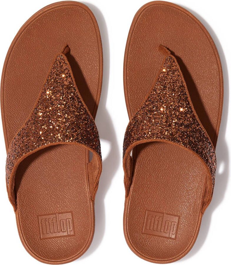 FitFlop Lulu Glitter Toe-Thongs PU Glitter BRUIN