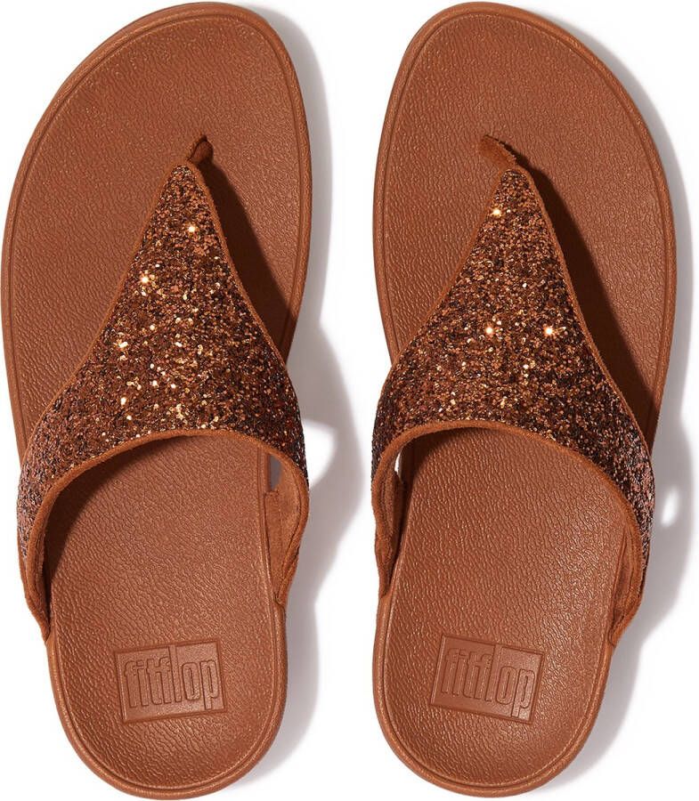 FitFlop Lulu Glitter Toe-Thongs PU Glitter BRUIN - Foto 4