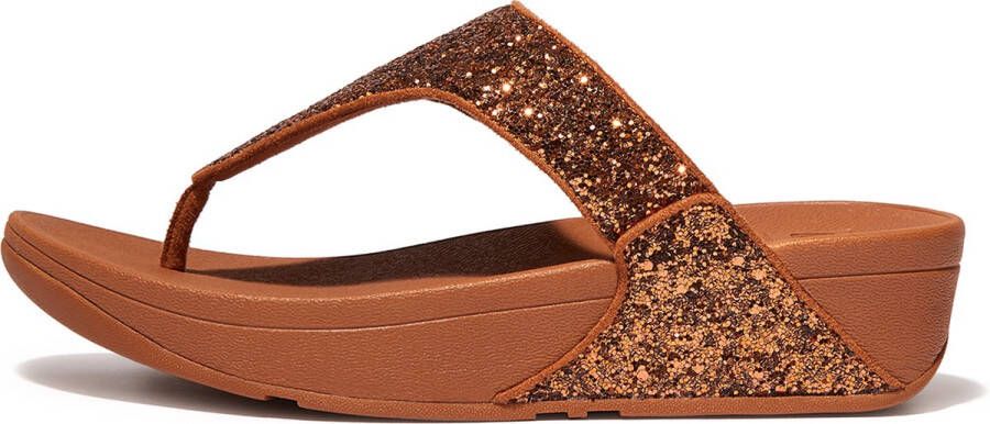 FitFlop Lulu Glitter Toe-Thongs PU Glitter BRUIN - Foto 5