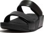 FitFlop Lulu Adjustable Leather Slides ZWART - Thumbnail 5