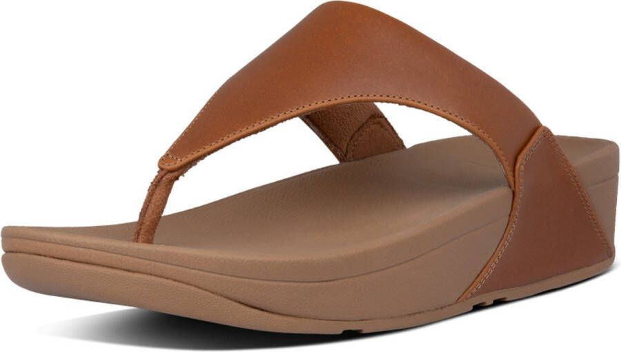 FitFlop Lulu Leather Slippers Bruin Vrouw