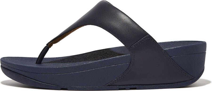 FitFlop Lulu Leather Toepost Slippers Blauw Vrouw - Foto 2