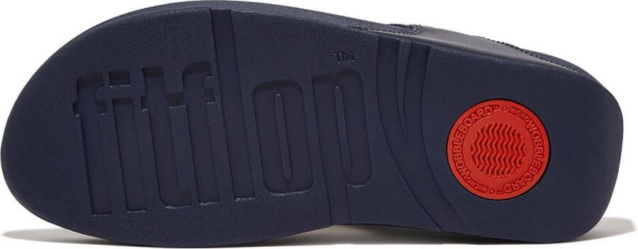 FitFlop Lulu Leather Toepost Slippers Blauw Vrouw - Foto 3