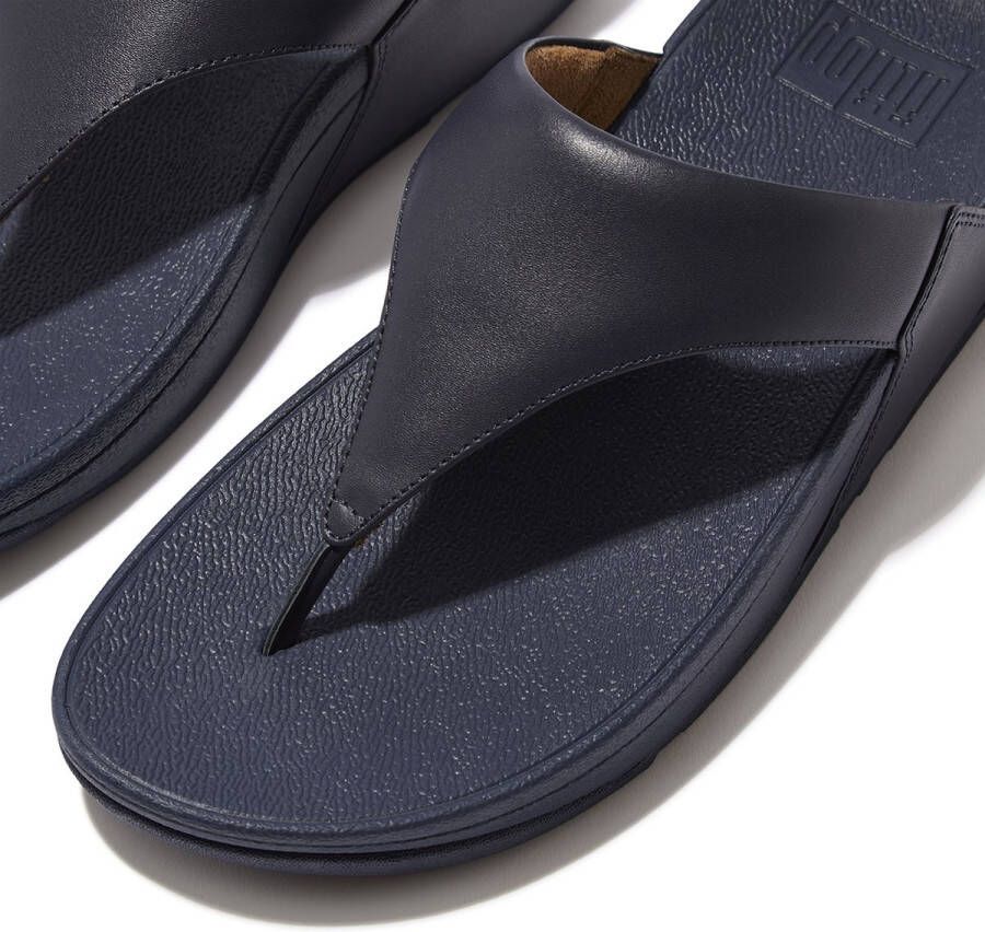 FitFlop Lulu Leather Toepost Slippers Blauw Vrouw - Foto 6