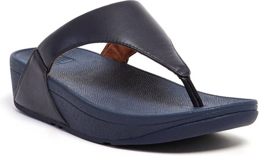 FitFlop Lulu Leather Toepost Slippers Blauw Vrouw - Foto 7