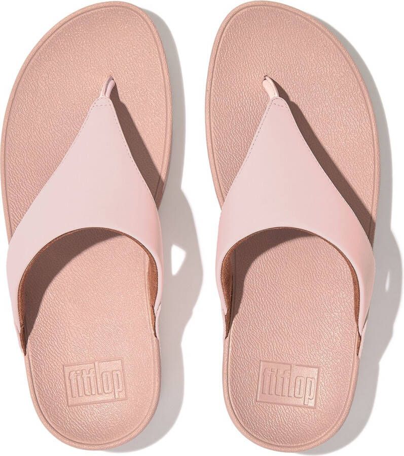 FitFlop Lulu Leather Toepost Slippers Roze Vrouw - Foto 3
