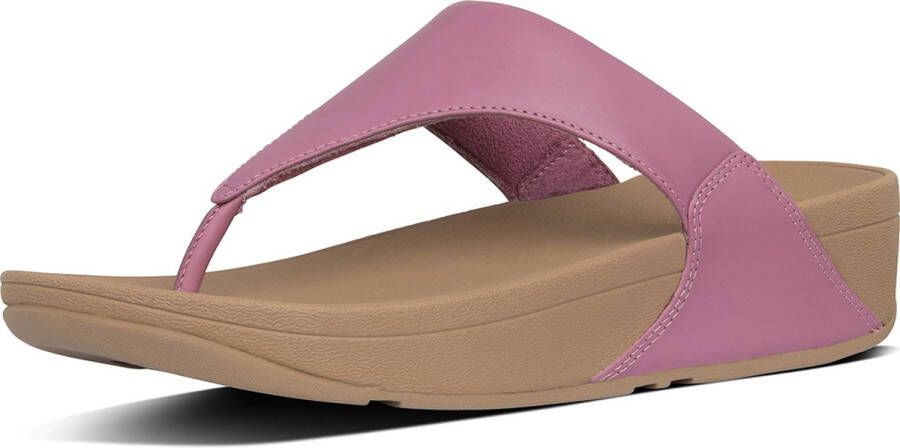 FitFlop Lulu Leather Toepost Slippers Roze Vrouw - Foto 6
