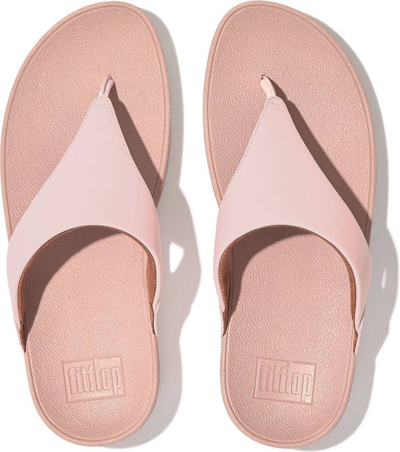 FitFlop Lulu Leather Toepost Slippers Roze Vrouw