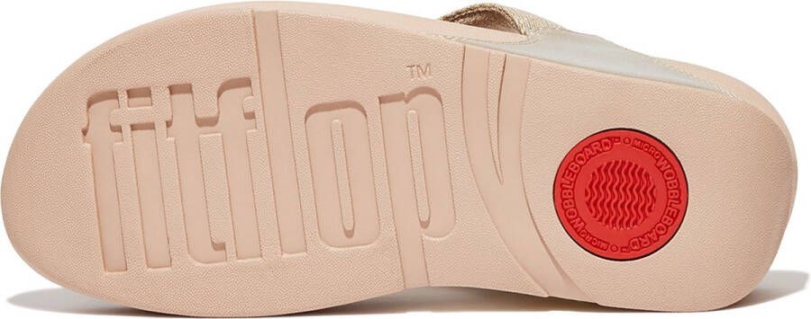 FitFlop Lulu Shimmerlux Toe-post Sandalen Beige Vrouw