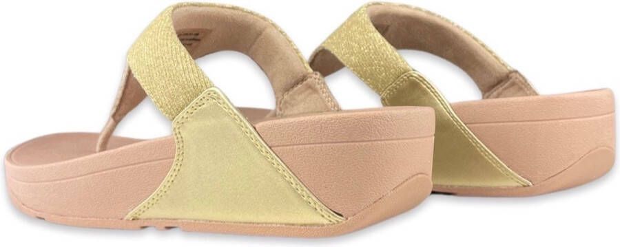 FitFlop Lulu Shimmerlux Toe-post Sandalen Beige Vrouw