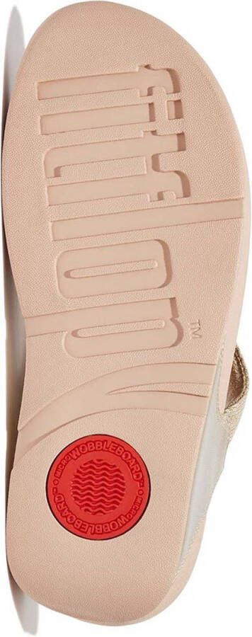 FitFlop Lulu Shimmerlux Toe-post Sandalen Beige Vrouw