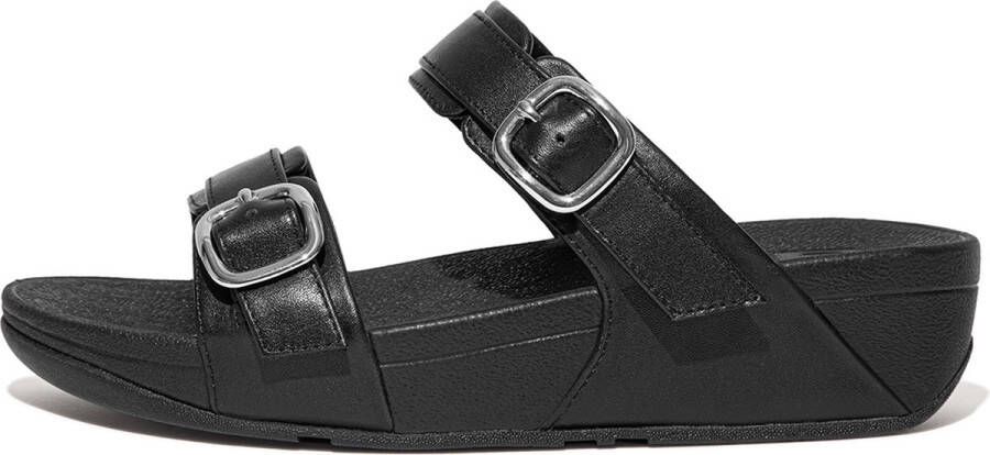 FitFlop Lulu Verstelbare Leren Slides ZWART