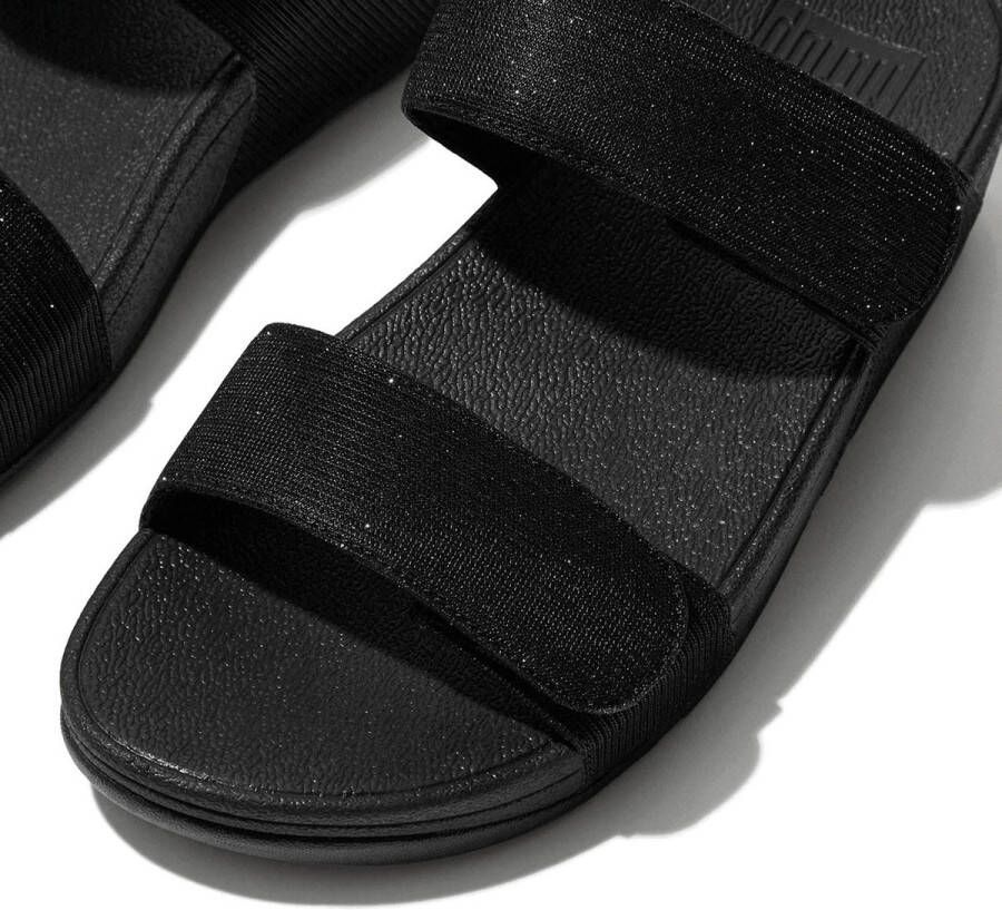 FitFlop Lulu Adjustable Shimmerlux Slides Dames Slippers All Black - Foto 3