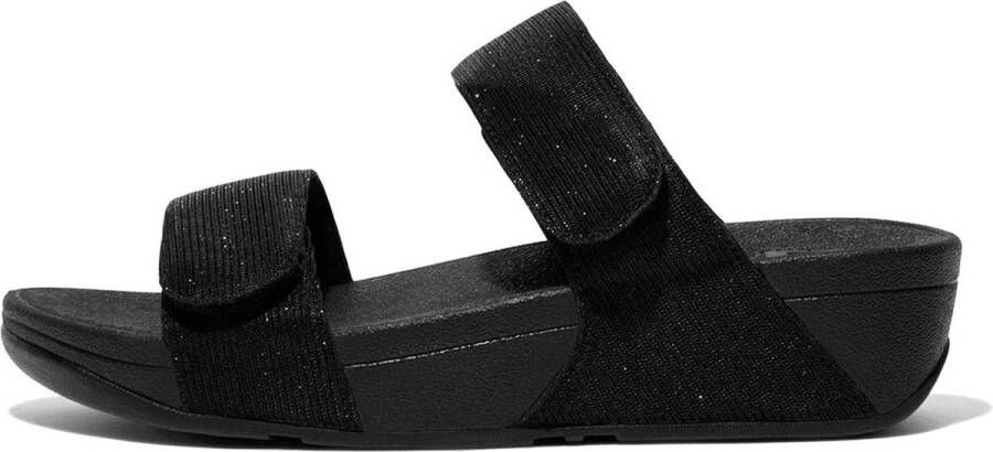 FitFlop Lulu Adjustable Shimmerlux Slides Dames Slippers All Black - Foto 8