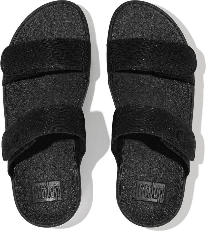 FitFlop Lulu Adjustable Shimmerlux Slides Dames Slippers All Black - Foto 4