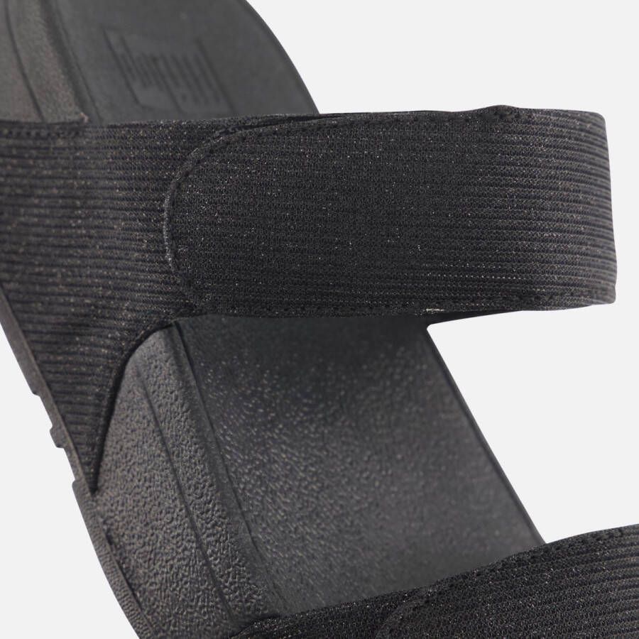 FitFlop Lulu Adjustable Shimmerlux Slides Dames Slippers All Black - Foto 6