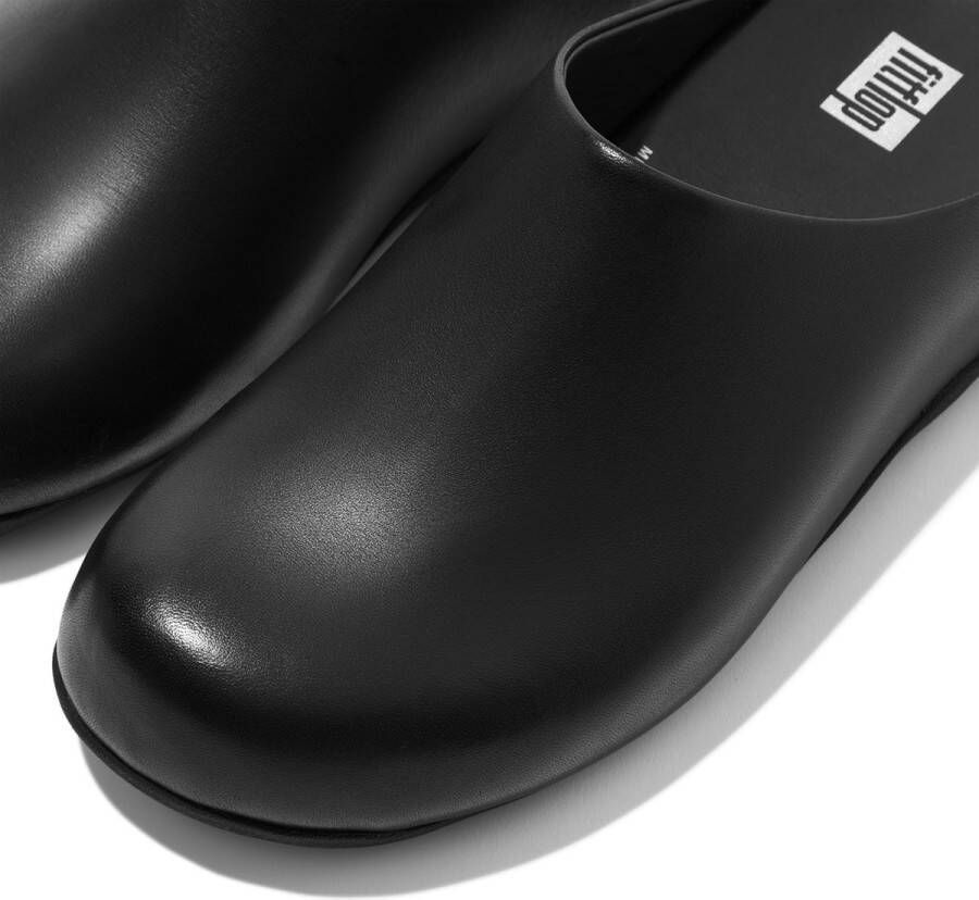 FitFlop Shuv Leather ZWART