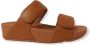 FitFlop Slipper Lulu Adjustable Leather Slides Light Tan Cognac - Thumbnail 2