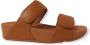 FitFlop Slipper Lulu Adjustable Leather Slides Light Tan Cognac - Thumbnail 5