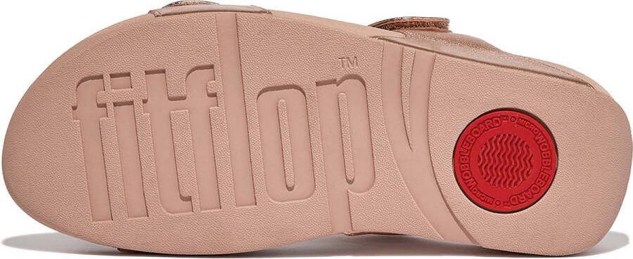 FitFlop Slipper Lulu Adjustable Leather Slides Rose Gold - Foto 3