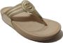 FitFlop Walkstar Toepost Brede Pasvorm Slippers voor Vrouwen Mix Leder & Synthetisch Goud - Thumbnail 10