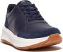 FitFlop F-Mode Leather Suede Flatform Sneakers BLAUW - Thumbnail 3