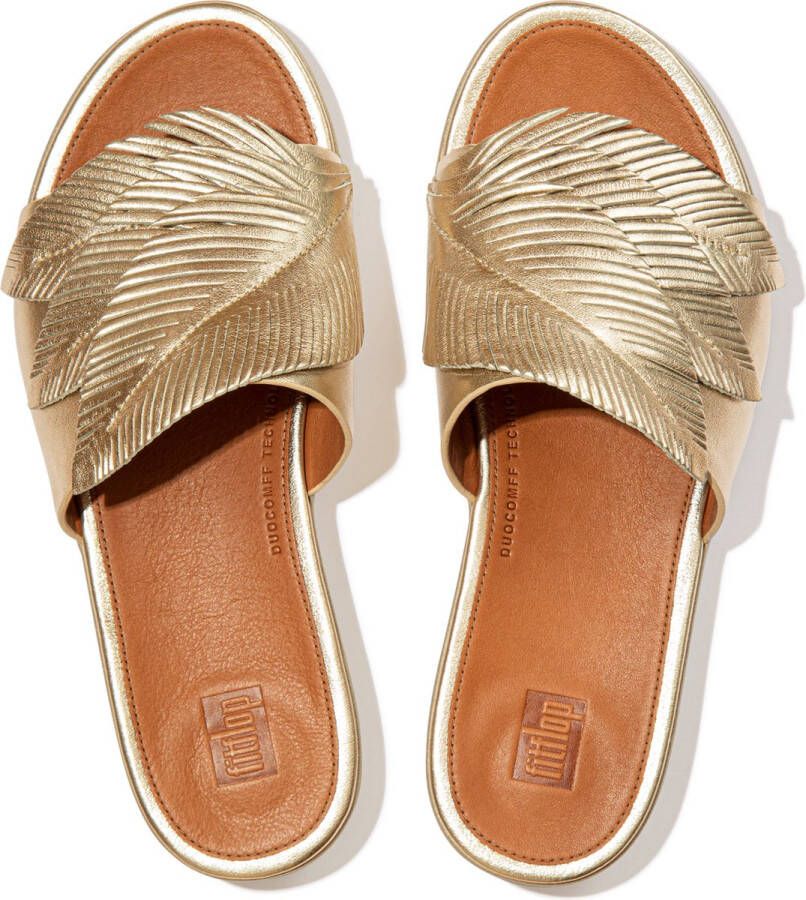 FitFlop ™ Sola Feather Slides Platino - Foto 3