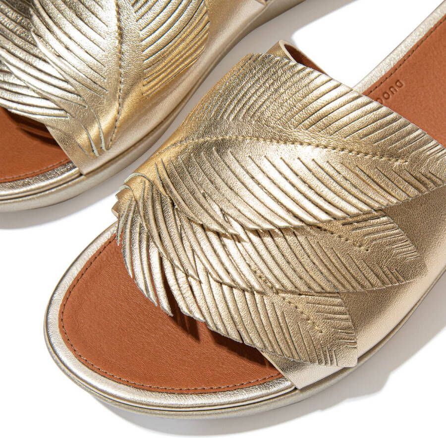 FitFlop ™ Sola Feather Slides Platino - Foto 4