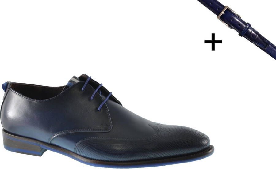 Floris van bommel 30144 De Stapper 06.01 Dark Blue G+Wijdte Veterschoenen - Foto 4