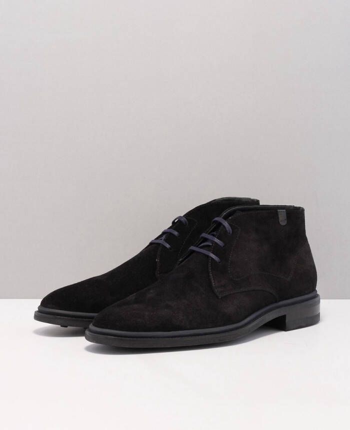 Floris van Bommel Mannen Suède Boots Herenschoenen 10667 Zwart