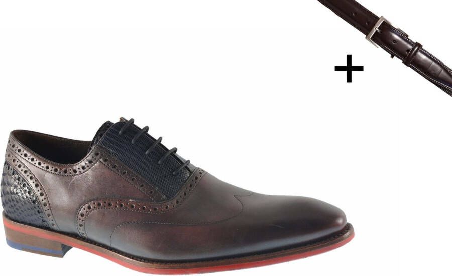 Floris van bommel 30229 De Stapper 03.02 Dark Brown G+Wijdte Veterschoenen - Foto 14