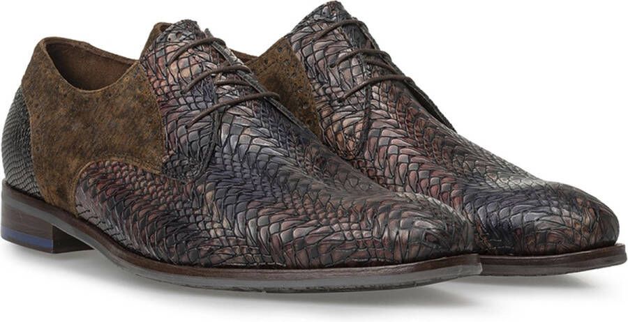 Floris van Bommel Veterschoenen Heren Schoenen Leer SFM-30161 Bruin combi