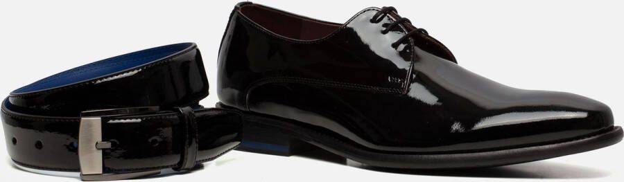 Floris van Bommel Veterschoenen zwart Leer