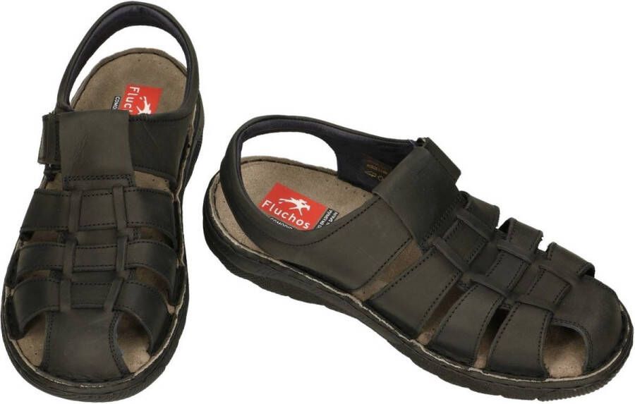 Fluchos -Heren zwart sandalen