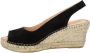 Fred de la Bretoniere 153010268 Espadrilles Met Sleehak Dames Zwart - Thumbnail 10