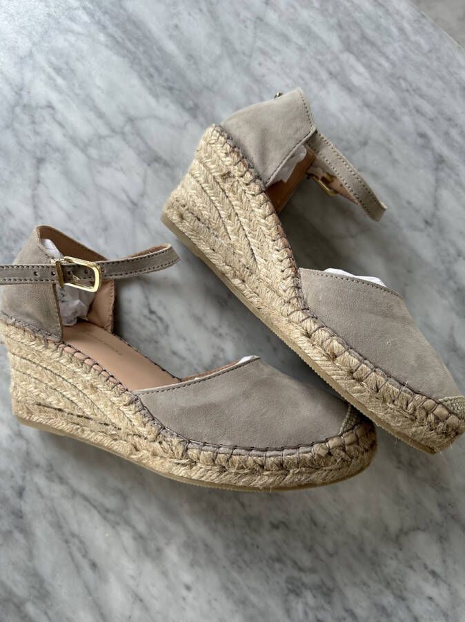 Fred de la Bretoniere 153010272 Espadrilles Met Sleehak Dames Taupe