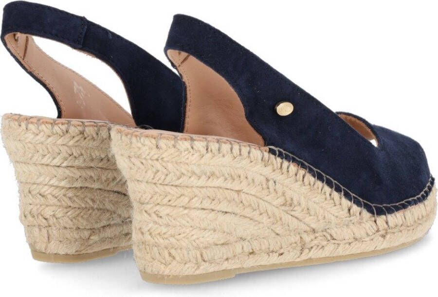 Fred de la Bretoniere Espadrille Sleehak Donkerblauw