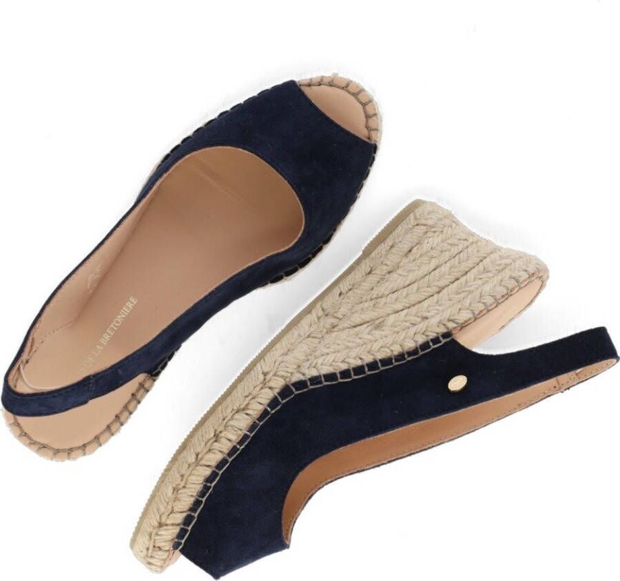 Fred de la Bretoniere Espadrille Sleehak Donkerblauw