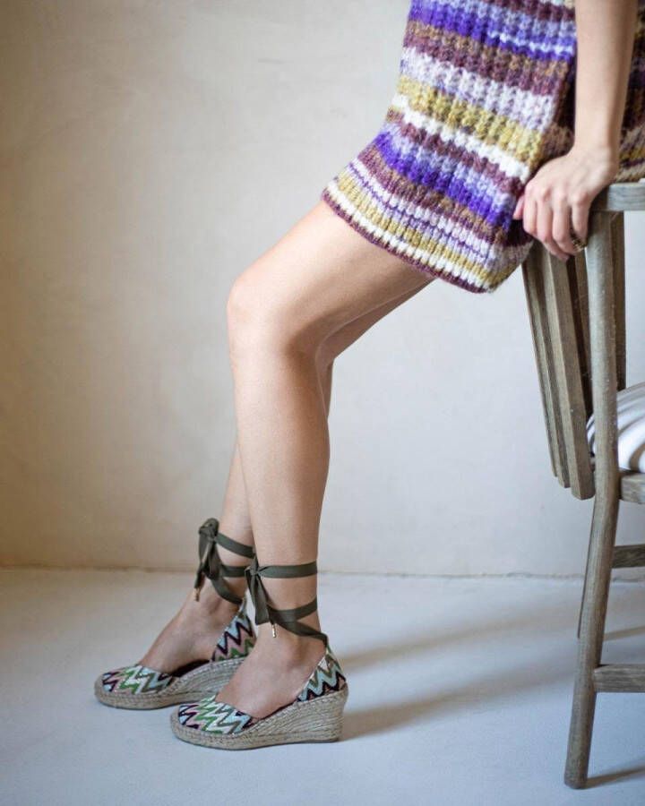 Fred de la Bretoniere Espadrilles Green color blocking